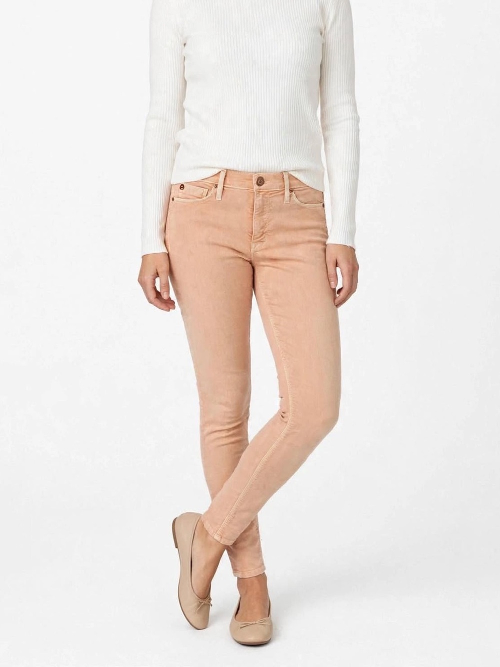 LIKE NEW Hudson Nico Mid-Rise Super Skinny Stretch Jeans in Apricot Size 27